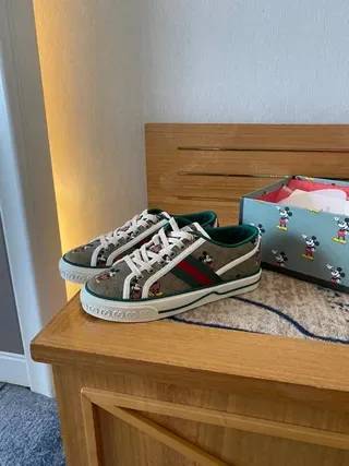 Gucci Ace Disney Mickey Mouse Print Monogram Canvas Lifestyle Sneakers 9