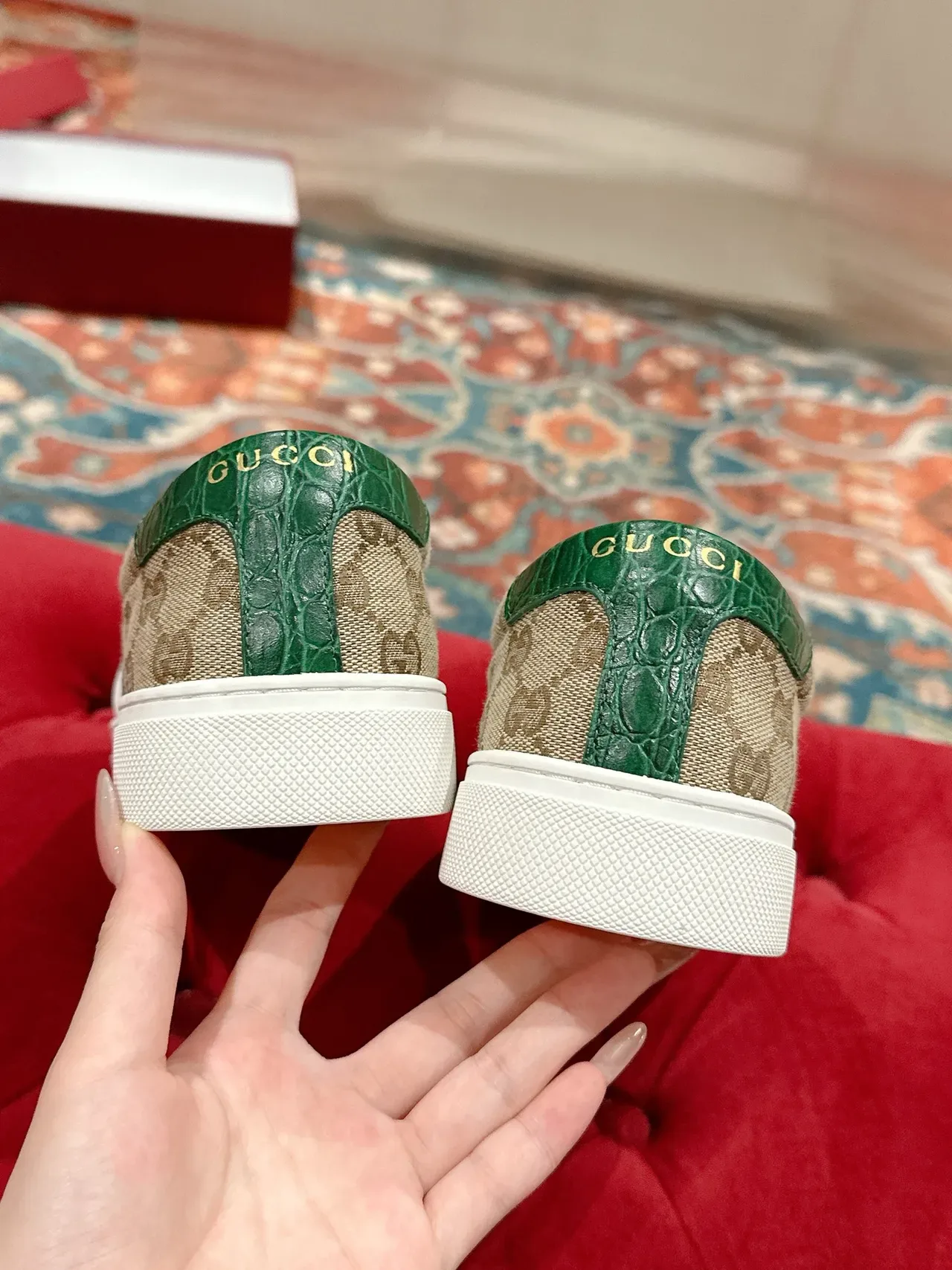 Gucci Ace GG Monogram Web Slip-On Lifestyle Tênis 2