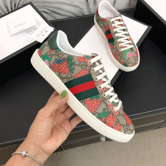 Gucci Ace Strawberry Print GG Monogram Lifestyle Sneakers 2