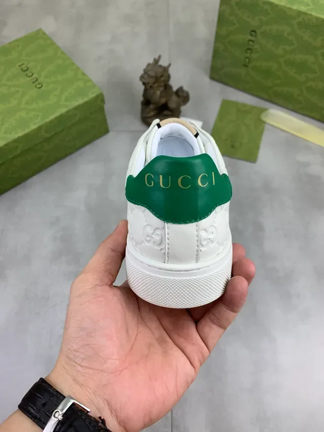 Gucci Ace White Green Red Web Strap Lifestyle Sneakers 3