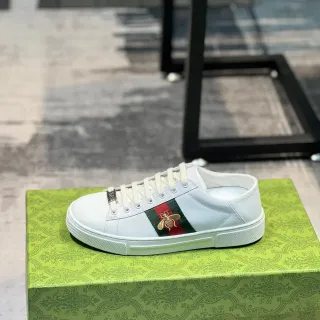 Gucci Ace White Green Red Web Stripe Bee Embroidery Lifestyle Sneakers