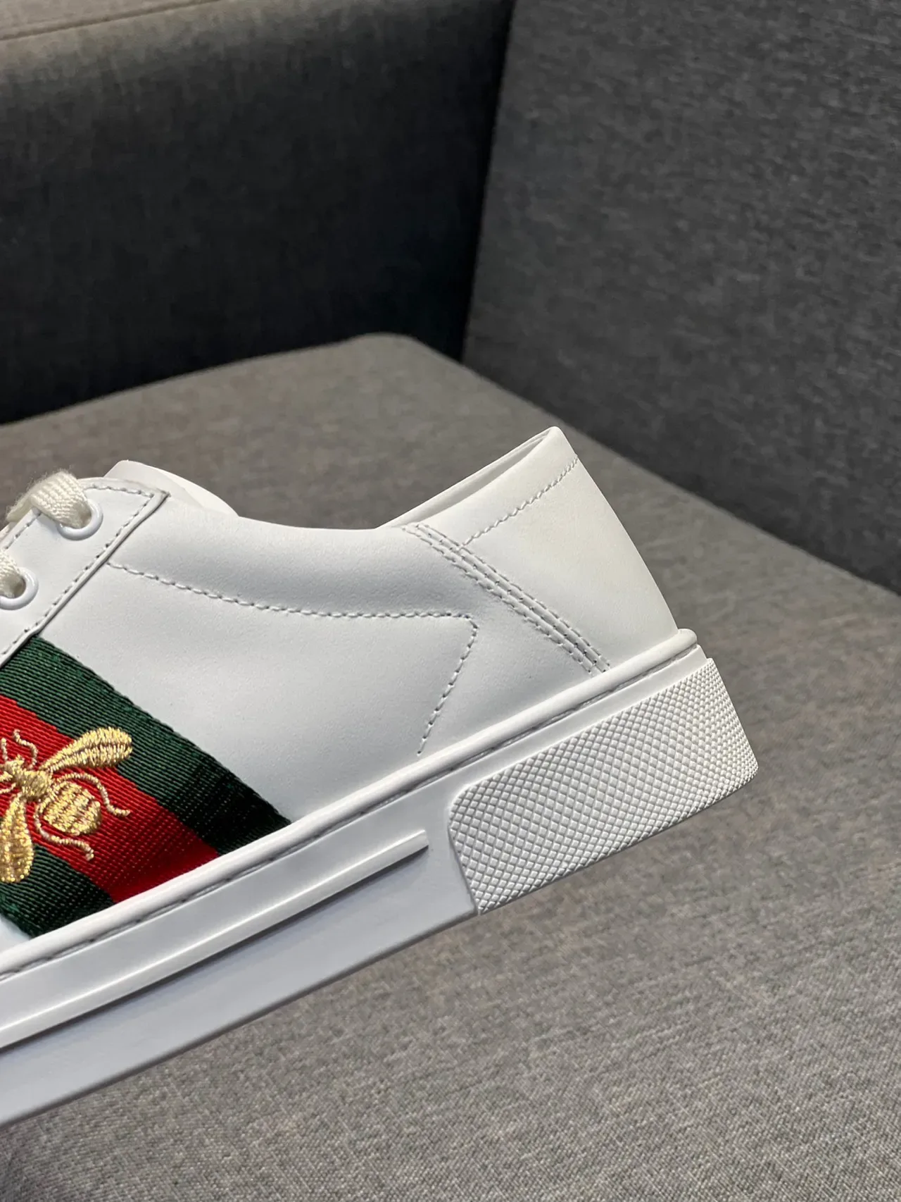 Gucci Ace White Green Red Web Stripe Bee Embroidery Lifestyle Sneakers 7