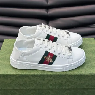 Gucci Ace White Green Red Web Stripe Bee Embroidery Lifestyle Sneakers
