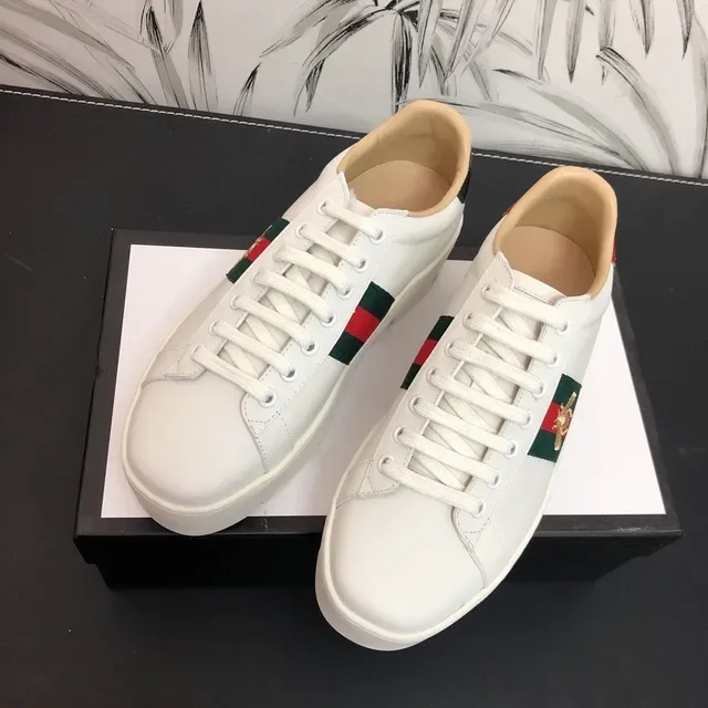 Gucci Ace White Leather Web Stripe Crystal Strap Lifestyle Sneakers 5