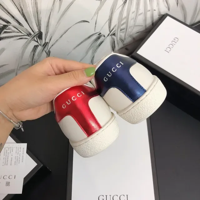 Gucci Ace White Leather Web Stripe Embroidered Cat Lifestyle Sneakers 2