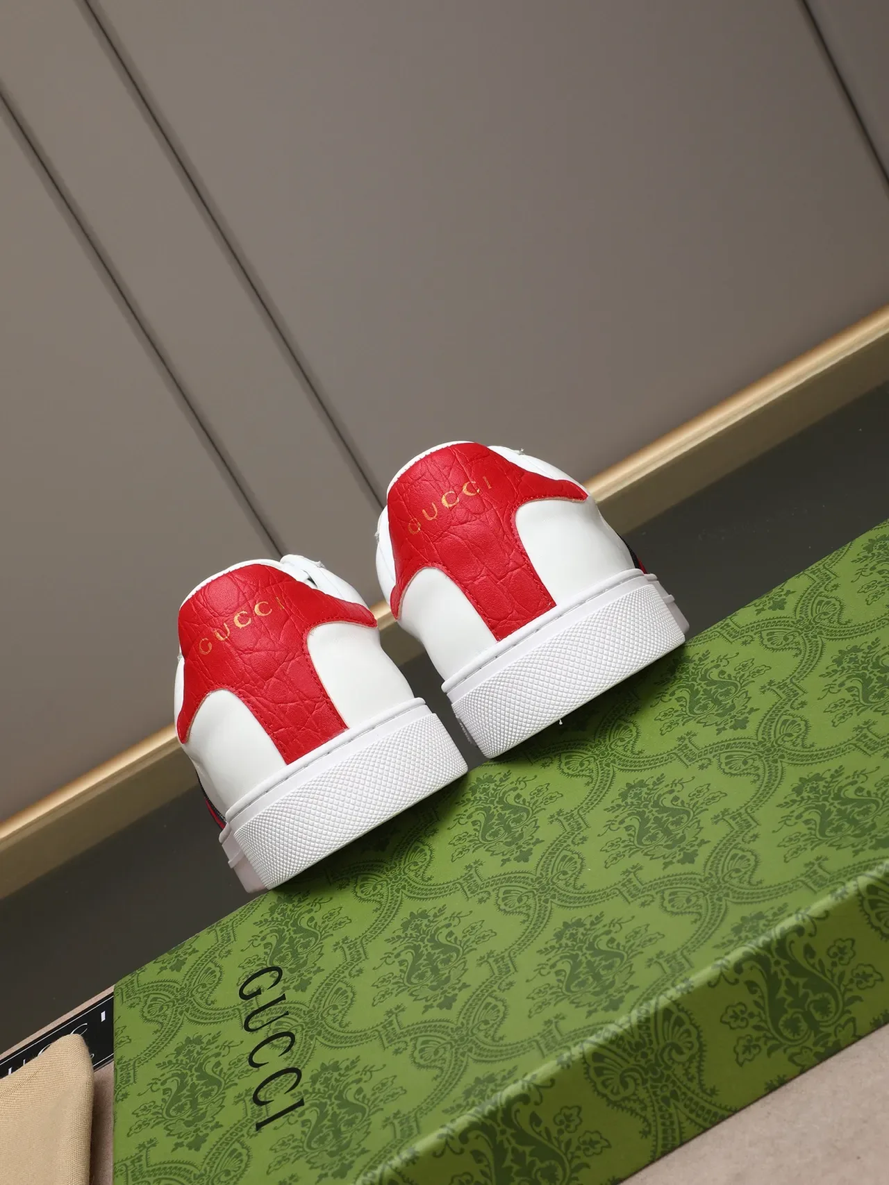 Gucci Ace White Red Navy Web Stripe Lifestyle Sneakers 3