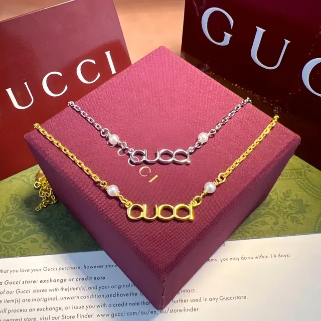 Gucci Alphabet Collection Gold White Chain Interlocking G Charm Bracelet 8