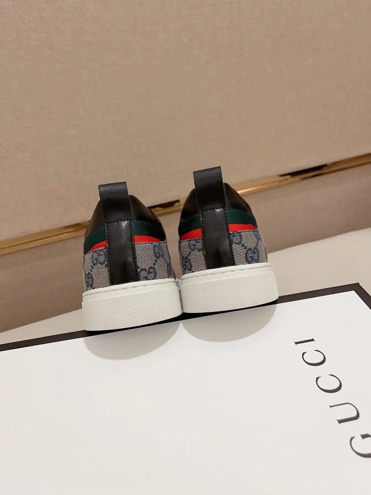 Gucci Black Beige Paneled Leather And GG Canvas Flat White Cupsole Lifestyle Sneakers 8