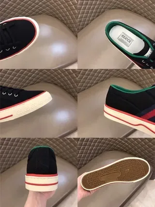 Gucci Black Red Canvas Upper Web Stripe Lifestyle Sneakers 3