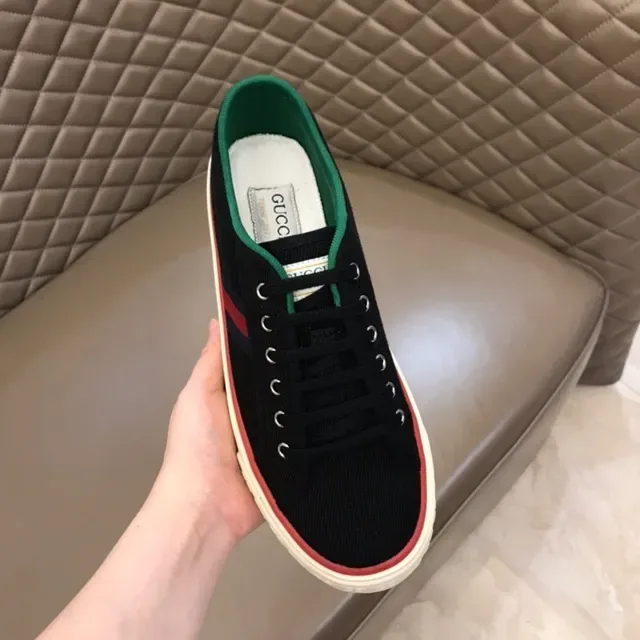 Gucci Black Red Canvas Upper Web Stripe Lifestyle Sneakers 4
