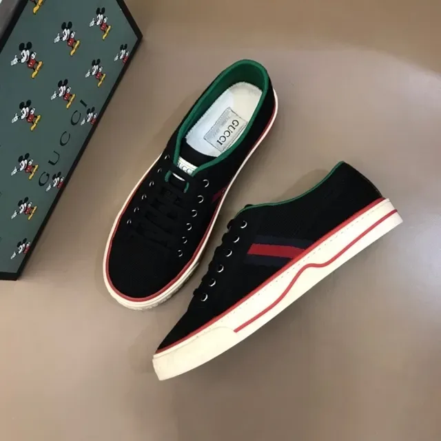 Gucci Black Red Canvas Upper Web Stripe Lifestyle Sneakers 7