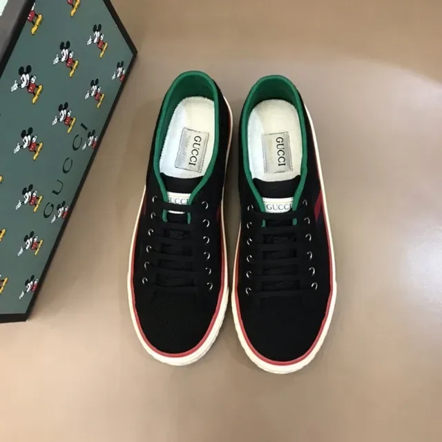 Gucci Black Red Canvas Upper Web Stripe Lifestyle Sneakers 8