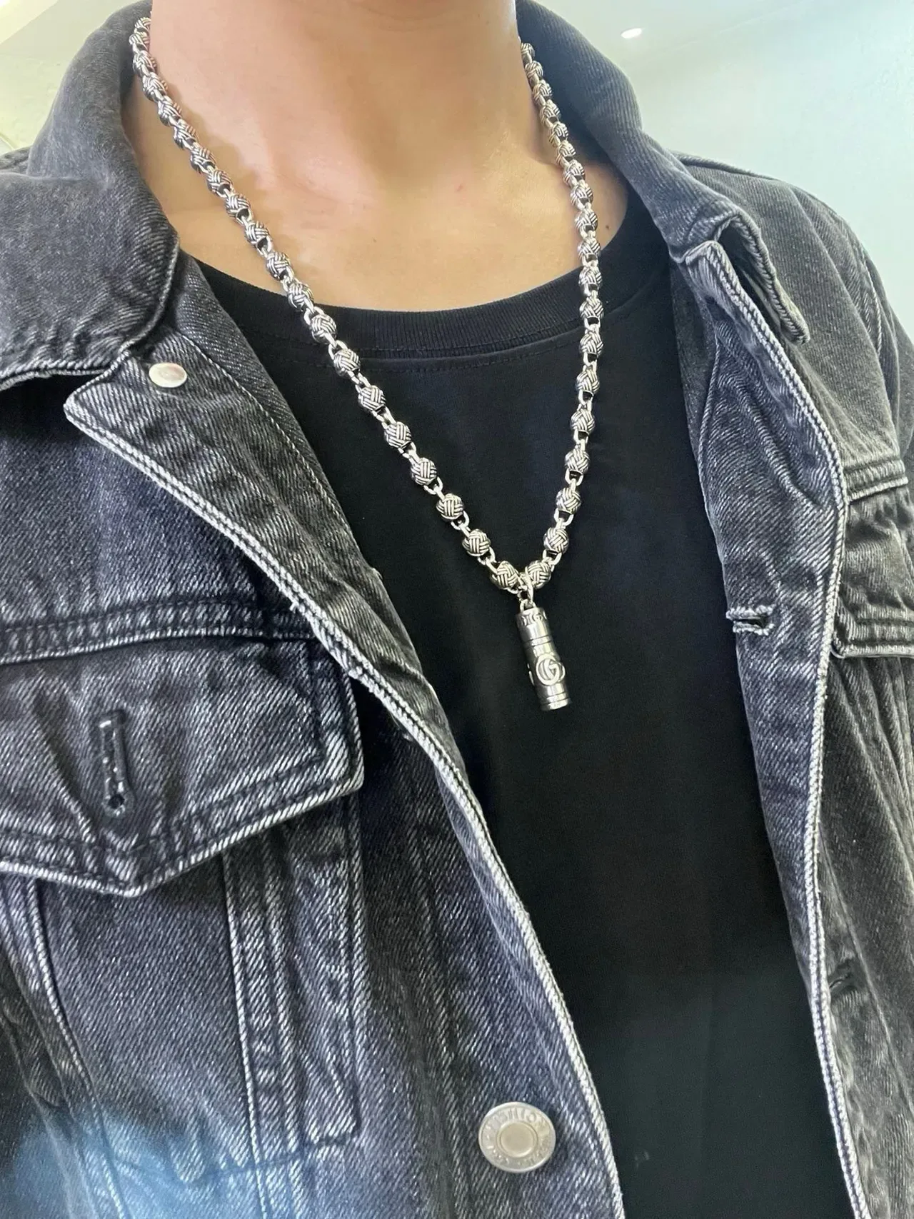 Gucci Braided Link Cylindrical Pendant Necklace 8