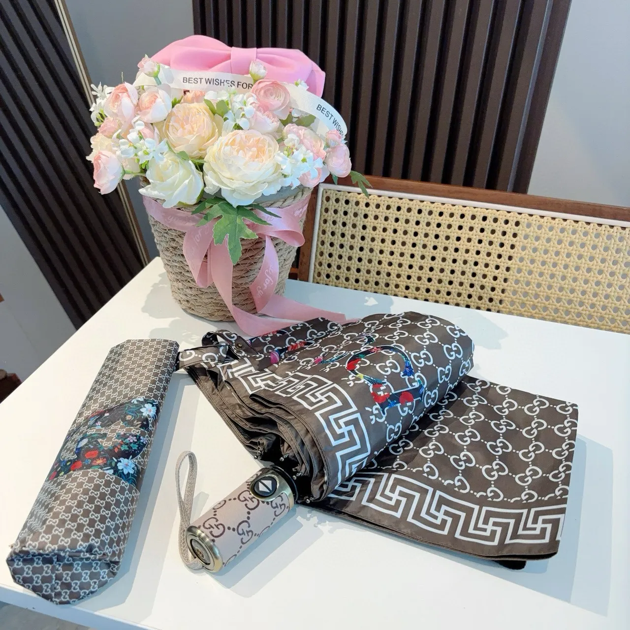 Gucci Bolsa marrom multicolor monogramado estampado floral 4