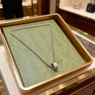 Gucci Cylinder Pendant Silver Chain Necklace