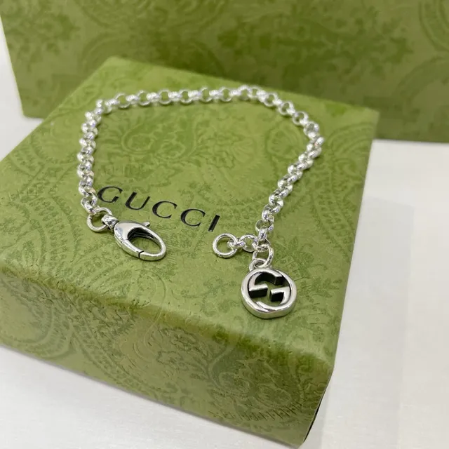 Gucci Double G Charm Silver-Tone Chain Bracelet 5