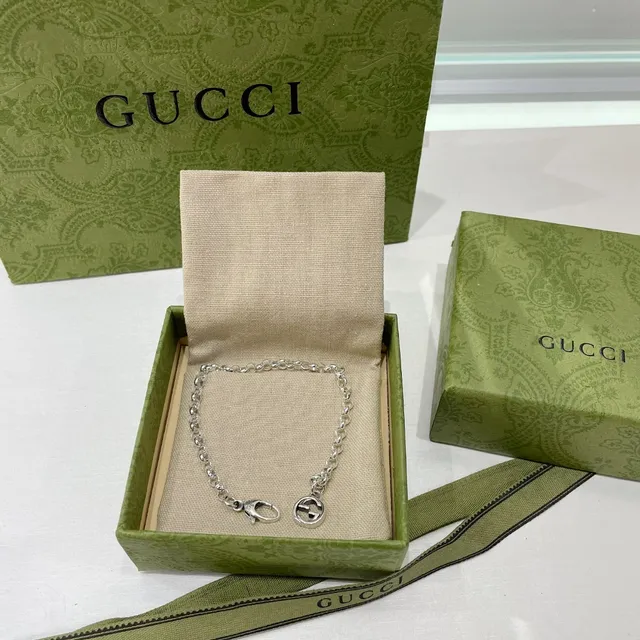 Gucci Double G Charm Silver-Tone Chain Bracelet 6