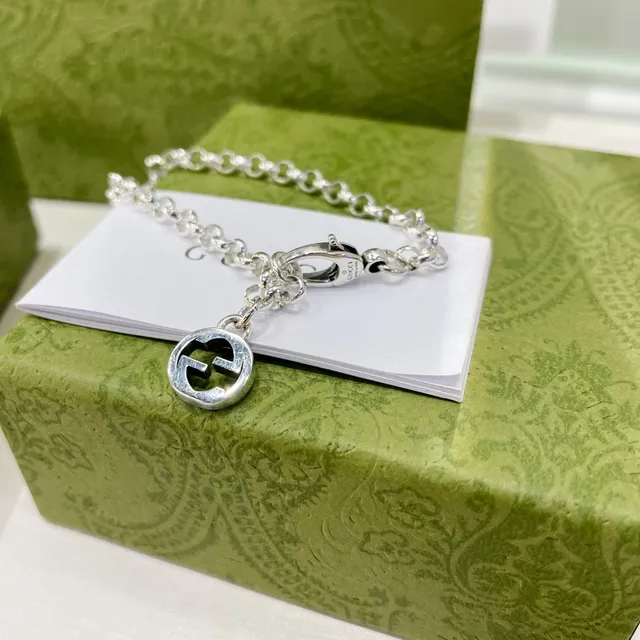 Gucci Double G Charm Silver-Tone Chain Bracelet 7