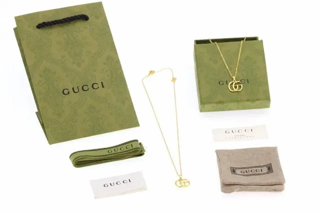 Gucci Double G Gold-Tone Interlocking Pendant Necklace 5
