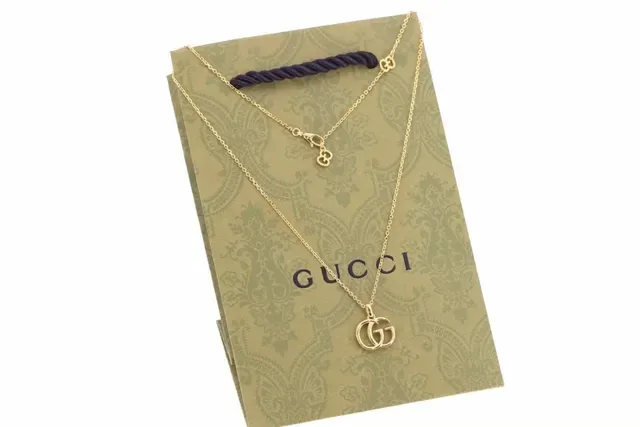 Gucci Double G Gold-Tone Interlocking Pendant Necklace 6