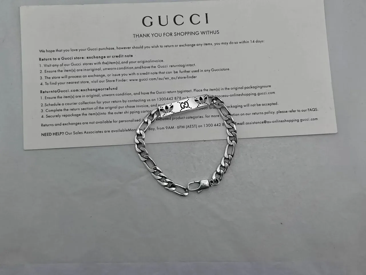 Gucci Figaro-Link Engraved Plaque Necklace 2