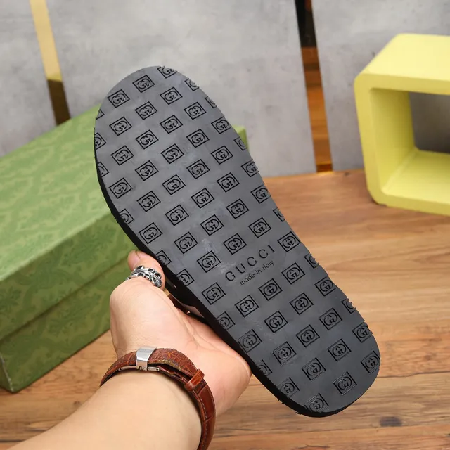 Gucci GG-Embossed Web Stripe Slippers 5