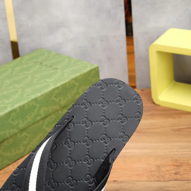 Gucci GG-Embossed Web Stripe Slippers 6