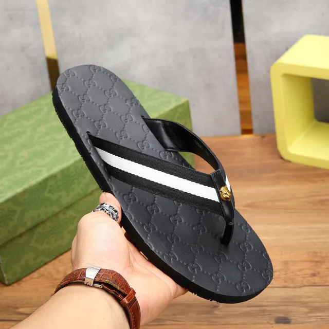 Gucci GG-Embossed Web Stripe Slippers 7