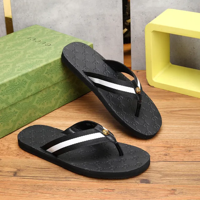 Gucci GG-Embossed Web Stripe Slippers 8