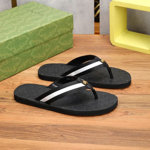 Gucci GG-Embossed Web Stripe Slippers 9