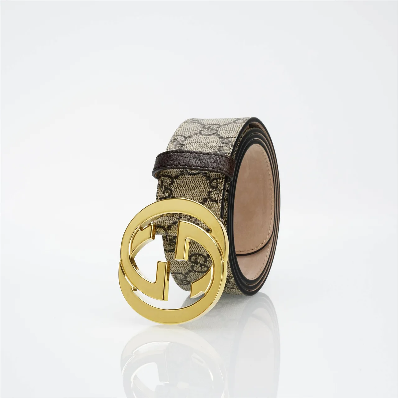 Gucci GG Marmont Beige and Black GG Monogram Leather Belt 7
