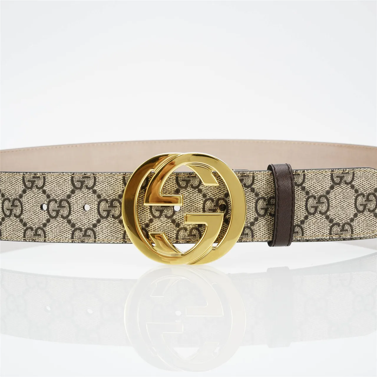 Gucci GG Marmont Beige and Black GG Monogram Leather Belt 9