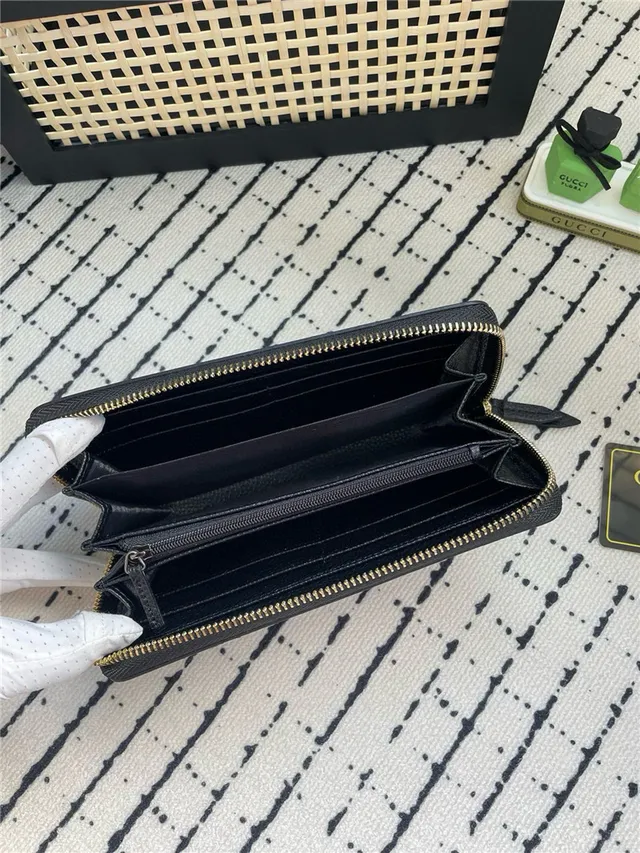 Gucci GG Marmont Black Chevron-Quilted Long Wallet 4