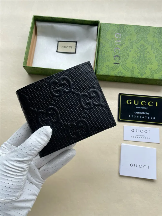 Gucci GG Marmont Portefeuille court monogramme embossé noir 5