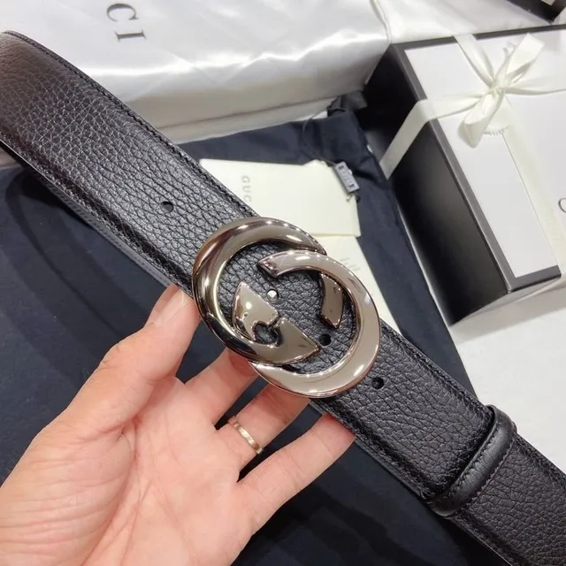Gucci GG Marmont Black Pebbled Leather Belt 2