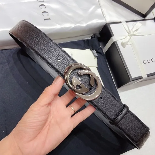 Gucci GG Marmont Black Pebbled Leather Belt 3