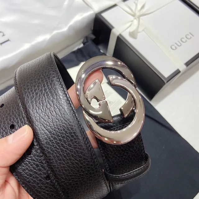 Gucci GG Marmont Black Pebbled Leather Belt 4