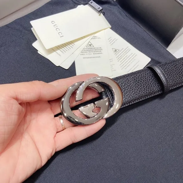 Gucci GG Marmont Black Pebbled Leather Belt 6