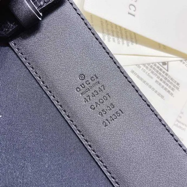 Gucci GG Marmont Black Pebbled Leather Belt 8