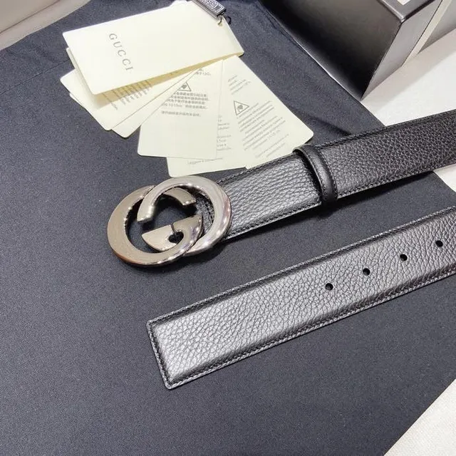 Gucci GG Marmont Black Pebbled Leather Belt 9