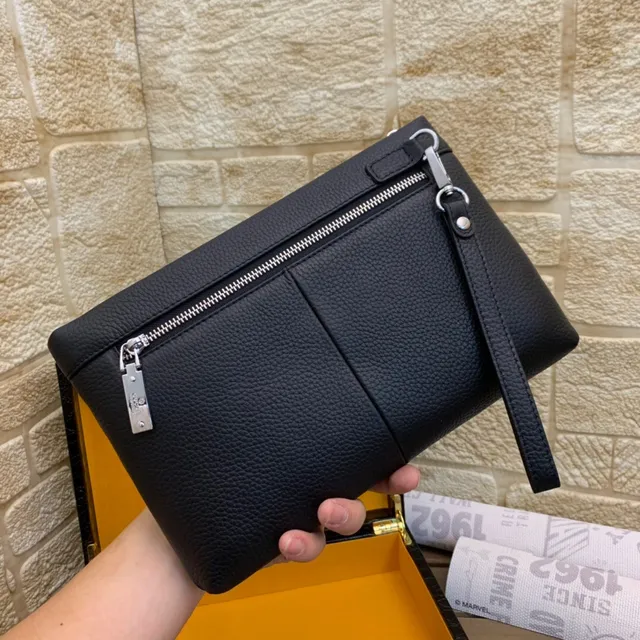Gucci GG Marmont Black Pebbled Leather Envelope Clutch 9
