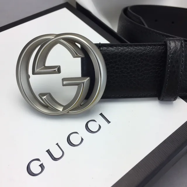 Gucci GG Marmont Black Textured Leather Belt 3