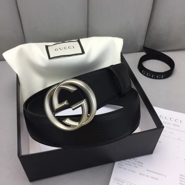 Gucci GG Marmont Black Textured Leather Belt 5