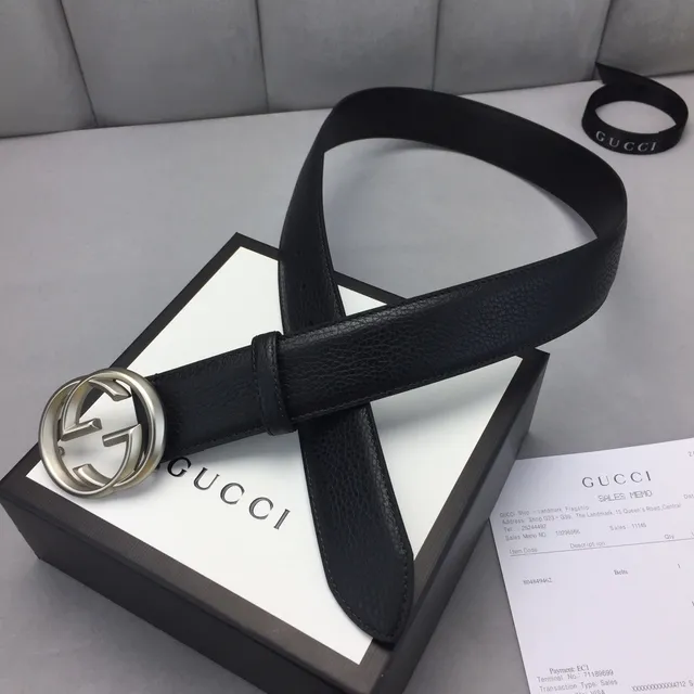 Gucci GG Marmont Black Textured Leather Belt 6
