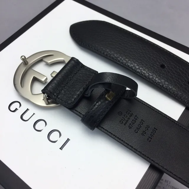 Gucci GG Marmont Black Textured Leather Belt 8
