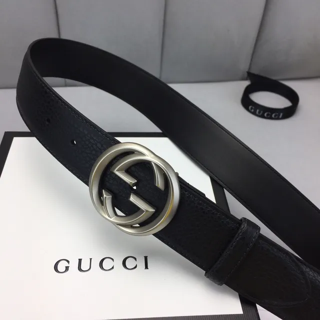 Gucci GG Marmont Black Textured Leather Belt 9