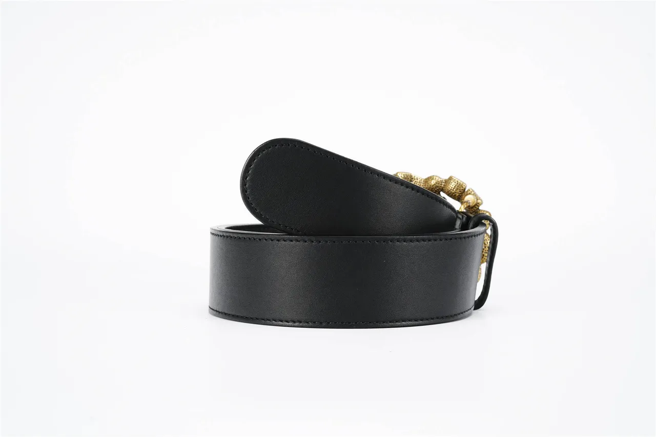 Gucci GG Marmont Crystal-Embellished Black Leather Belt 3