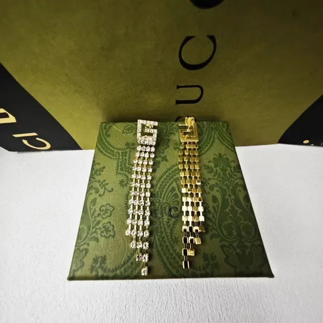 Gucci GG Marmont Crystal Fringe Tassel Earrings 3