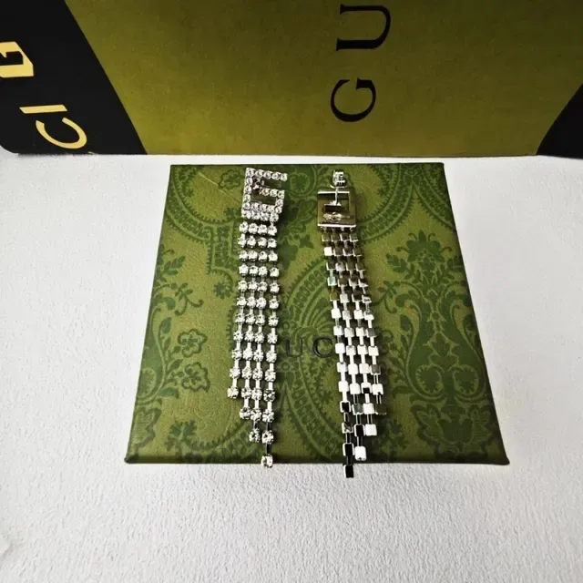 Gucci GG Marmont Crystal Fringe Tassel Earrings 4