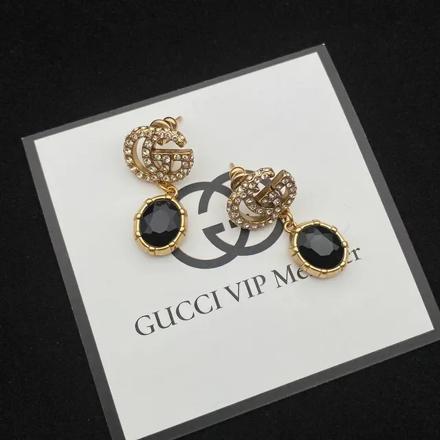Boucles d'oreilles Gucci GG Marmont Double G à cristaux et pierres facetées 7